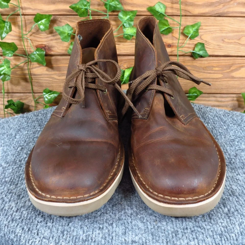 Clarks Bushacre Mens Chukka Boots Size 12 Daily Wear Brown Leather